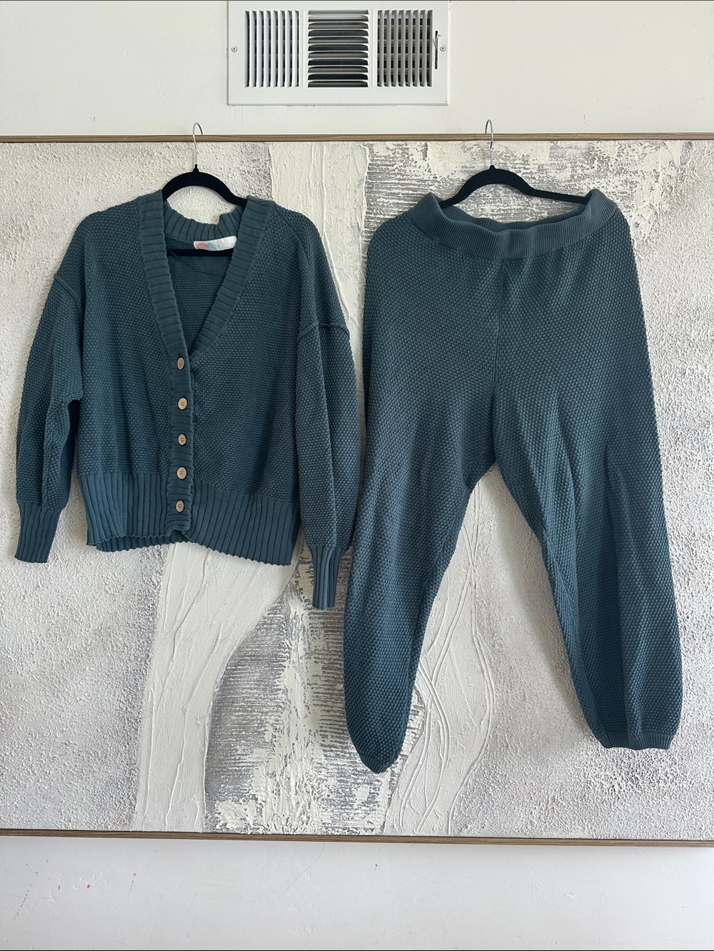 Free People Hailee Waffle Stitch Cardigan Set